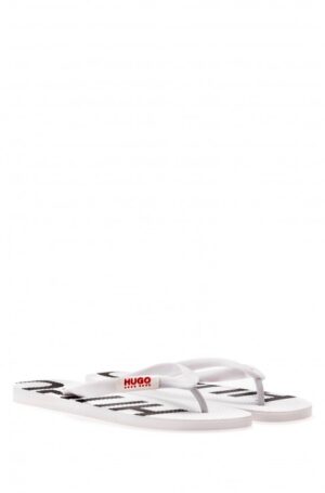 HUGO Leichte Flipflops Onfire_Thng_rblg mit Logo-Print weiss 100 41-42