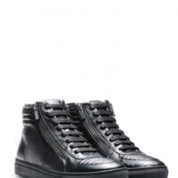 HUGO Hightop Sneakers Futurism_Hito_mtzp1 aus Leder mit Absteppungen schwarz 001 41