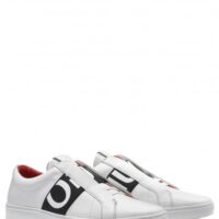 HUGO Ledersneaker Post_Slon_ltel mit markantem Logo weiss 100 41