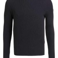 HUGO Pullover SLOGEN aus Schurwolle mit Military-Details Farbe anthrazit 015 S