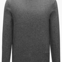 HUGO Pullover SENOR aus Baumwoll-Jacquard mit Fischgrät-Muster schwarz 001 M