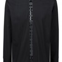 HUGO Oversized Hemd EIRY mit Logo-Streifen am Reißverschluss schwarz S