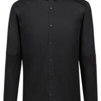 HUGO Extra Slim-Fit Hemd ERIF aus Stretch-Baumwolle mit gerippter Ellbogenpartie schwarz S