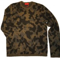HUGO Pullover SNOWY mit Camouflage Jaquard muster oliv 301 S