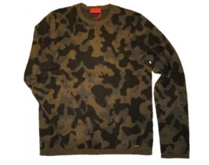 HUGO Pullover SNOWY mit Camouflage Jaquard muster oliv 301 S