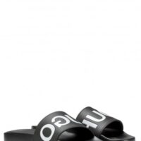 HUGO Bade-Slipper Timeout_Slip_rb  aus Material-Mix mit spiegelverkehrtem Logo schwarz 001 HUGO Bade-Slipper Timeout_Slip_rb  aus Material-Mix mit spiegelverkehrtem Logo schwarz 001 41