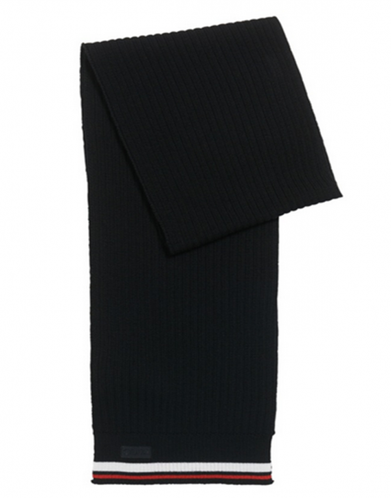 HUGO Gerippter Schal ZAPPON aus Merinowolle mit Streifen-Dessin Farbe schwarz 002 HUGO Gerippter Schal ZAPPON aus Merinowolle mit Streifen-Dessin Farbe schwarz 002