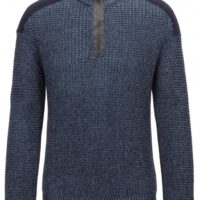 BOSS Strickpullover Kalmure mit Troyerkragen und kontrastfarbenen Schulter-Patches dunkelblau BOSS Strickpullover Kalmure mit Troyerkragen und kontrastfarbenen Schulter-Patches dunkelblau M