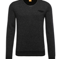 BOSS ORANGE PULLOVER KERPEN FARBE SCHWARZ 001 S