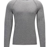 BOSS ORANGE Regular-Fit Strickpullover KOHEDGE  aus italienischem Baumwoll-Mix mit Wolle Farbe grau 051 S