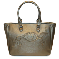 LIU JO TASCHE SHOPPING L CORALLO FARBE GUN METAL 90011