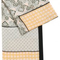BOSS Poncho Nalivia aus Material-Mix mit Leinen und verschiedenen Prints BOSS Poncho Nalivia aus Material-Mix mit Leinen und verschiedenen Prints