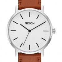 NIXON Porter Leather 40 mm Farbe white sunray / saddle