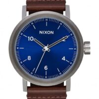 NIXON Stark Leather 42 mm Farbe blue sunray / brown