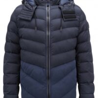 BOSS Wasserabweisende Steppjacke OBROOK mit abnehmbarer Kapuze dunkelblau 412 48