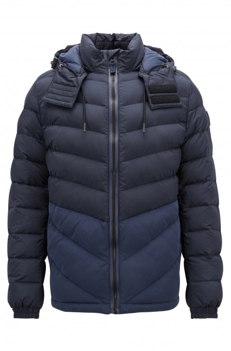 BOSS Wasserabweisende Steppjacke OBROOK mit abnehmbarer Kapuze dunkelblau 412 BOSS Wasserabweisende Steppjacke OBROOK mit abnehmbarer Kapuze dunkelblau 412 48