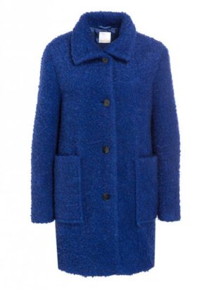 BOSS Relaxed-Fit Teddy-Mantel OCHILLY mit Stehkragen Farbe blau 449 34