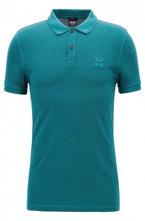 BOSS Slim-Fit Poloshirt Prime aus gewaschenem Baumwoll-Piqué open blue 491 BOSS Slim-Fit Poloshirt Prime aus gewaschenem Baumwoll-Piqué open blue 491