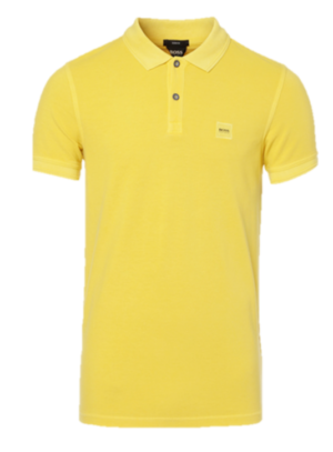 BOSS ORANGE Slim-Fit Poloshirt Prime aus gewaschenem Baumwoll-Piqué gelb 723