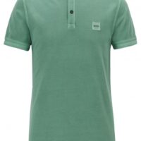 BOSS ORANGE Slim-Fit Poloshirt Prime aus gewaschenem Baumwoll-Piqué grün 345