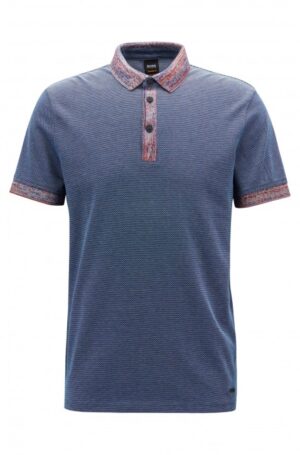 BOSS Poloshirt PUNCH aus Baumwolle mit gemusterten Details dunkelblau 404