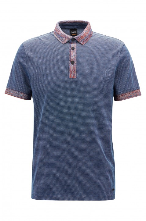 BOSS Poloshirt PUNCH aus Baumwolle mit gemusterten Details dunkelblau 404 BOSS Poloshirt PUNCH aus Baumwolle mit gemusterten Details dunkelblau 404