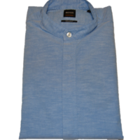 BOSS Regular-Fit Hemd  RACE aus angerauter Baumwolle mit Stehkragen blau 460 BOSS Regular-Fit Hemd  RACE aus angerauter Baumwolle mit Stehkragen blau 460