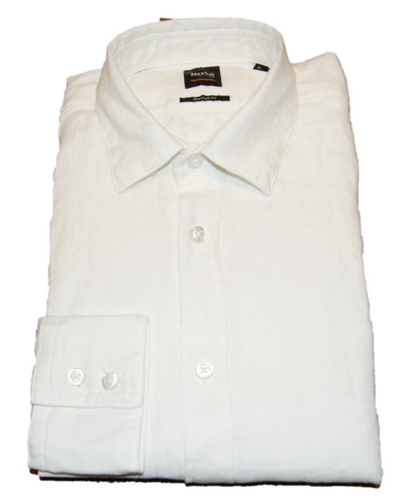 BOSS Regular-Fit Hemd RELEGANT_1 aus pigmentgefärbter Leinen-Popeline weiss BOSS Regular-Fit Hemd RELEGANT_1 aus pigmentgefärbter Leinen-Popeline weiss