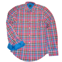 HUGO BOSS Kariertes Slim-Fit Baumwollhemd Ronny Farbe pink karo 444 HUGO BOSS Kariertes Slim-Fit Baumwollhemd Ronny Farbe pink karo 444 S