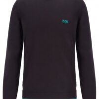 HUGO BOSS Pullover Rimex_W19 aus Baumwoll-Mix mit Rundhalsausschnitt und Kontrast-Details schwarz 001