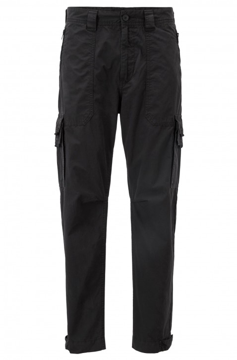 BOSS Tapered-Fit Cargohose SARGO aus doppelt gefärbter Baumwoll-Popeline schwarz BOSS Tapered-Fit Cargohose SARGO aus doppelt gefärbter Baumwoll-Popeline schwarz