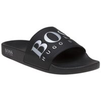 BOSS Bade-Slipper SOLAR_SLIDE_LOGO aus Material-Mix mit Boss Logo schwarz 001 41