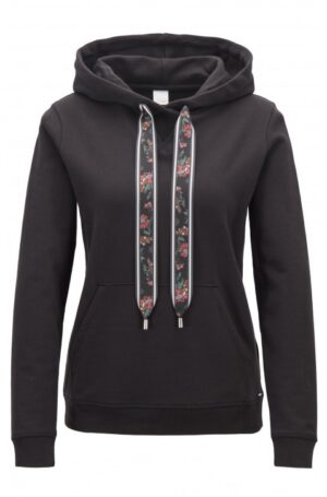 BOSS Kapuzen-Sweatshirt TAHOOD aus French Terry mit bedrucktem Kordelzug schwarz S