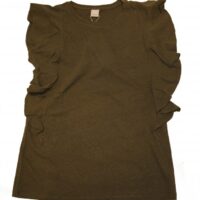BOSS Top Talala aus einem Baumwoll-Leinen-Mix mit Rüschenärmeln oliv 251 BOSS Top Talala aus einem Baumwoll-Leinen-Mix mit Rüschenärmeln oliv 251 XS