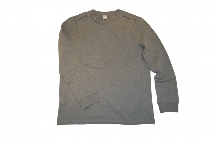 BOSS Sweatshirt Tapapillon mit Lochmuster Stickerei an der Schulter grau 040 BOSS Sweatshirt Tapapillon mit Lochmuster Stickerei an der Schulter grau 040 XS