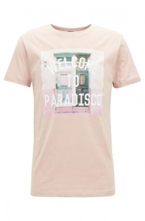 BOSS Relaxed-Fit T-Shirt Tauno 3 aus reiner Baumwolle mit Grafik-Print rosa 681 M