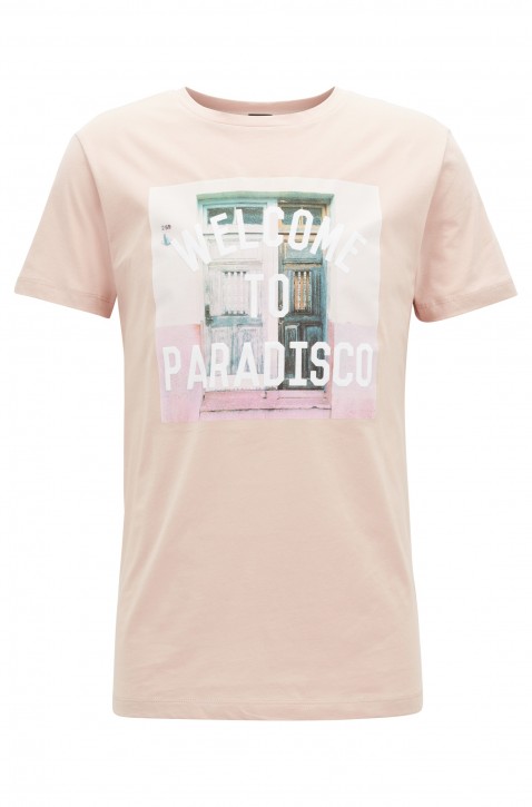 BOSS Relaxed-Fit T-Shirt Tauno 3 aus reiner Baumwolle mit Grafik-Print rosa 681 BOSS Relaxed-Fit T-Shirt Tauno 3 aus reiner Baumwolle mit Grafik-Print rosa 681 M