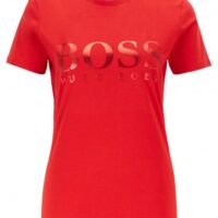 HUGO BOSS T-Shirt TEFOLL aus Baumwoll-Jersey mit Folien-Logo rot 622