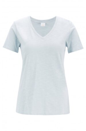 BOSS T-Shirt TEMODERN aus strukturierter Baumwolle mit V-Ausschnitt hellblau 417