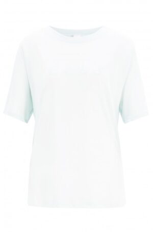 BOSS Oversized T-Shirt TISUMMER aus durchscheinendem Material-Mix mit Logo-Print weiss 100