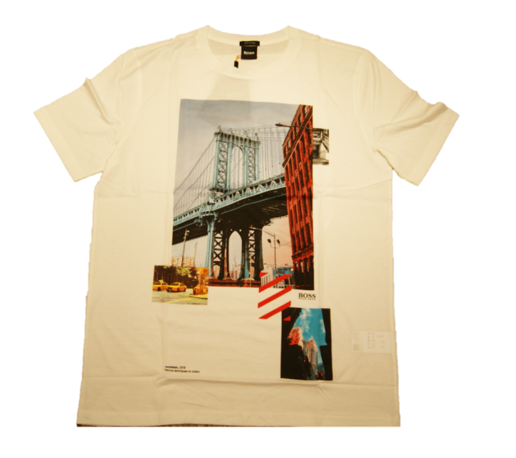 BOSS T-Shirt TOLL3 aus Baumwolle mit Grafik-Print weiss 100 BOSS T-Shirt TOLL3 aus Baumwolle mit Grafik-Print weiss 100