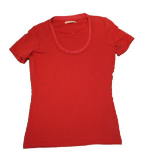 BOSS ORANGE T-Shirt  TOUNDY Rundhals mit Einsatz Farbe rot 615 S