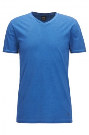 BOSS ORANGE TRACE Regular-Fit T-Shirt aus Baumwolle mit V-Ausschnitt Farbe blau 432 S