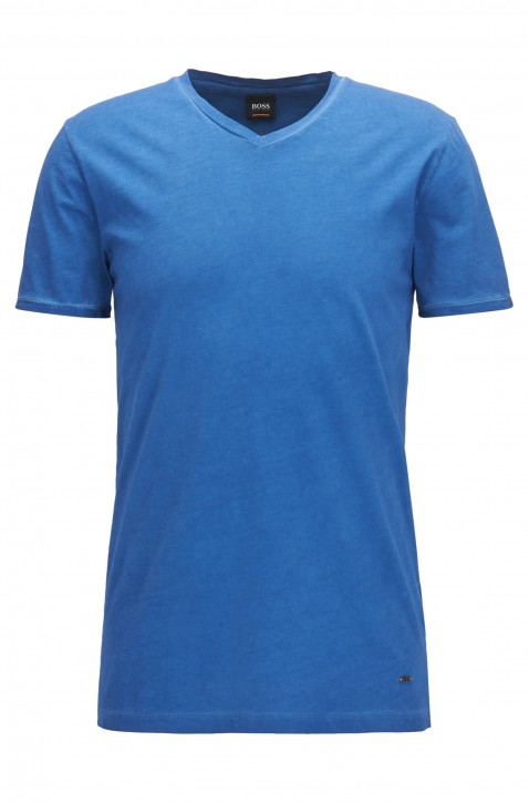 BOSS ORANGE TRACE Regular-Fit T-Shirt aus Baumwolle mit V-Ausschnitt Farbe blau 432 BOSS ORANGE TRACE Regular-Fit T-Shirt aus Baumwolle mit V-Ausschnitt Farbe blau 432 S