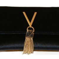 Mario Valentino Valentino Marilyn Samt Umhängetasche, Blau (Blu), 5 X 11 X 17 cm