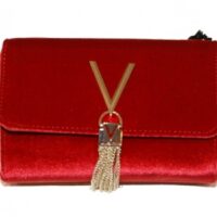 Mario Valentino Valentino Marilyn Samt Umhängetasche, Rot (rosso), 5 X 11 X 17 cm