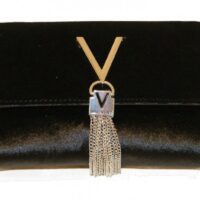 Mario Valentino Valentino by Damen Marilyn Samt Umhängetasche, Schwarz (Nero), 4x11x17 cm