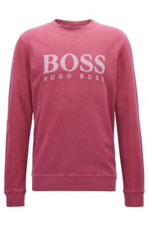 BOSS ORANGE Sweatshirt WALLKER aus French Terry mit Logo-Dessin Farbe dunkel lila 505 S