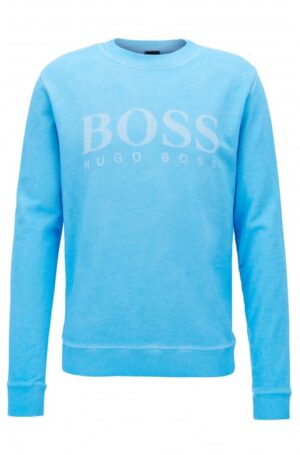 BOSS ORANGE Sweatshirt WALLKER aus French Terry mit Logo-Dessin Farbe hellblau 431