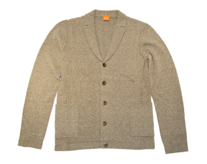BOSS ORANGE STRICKJACKE  ADALBERGS FARBE HELLGRAU 058 BOSS ORANGE STICKJACKE  ADALBERGS FARBE HELLGRAU 058 S
